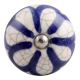 Navy Blue Floral Crackle Ceramic Wine Stopper